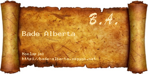 Bade Alberta névjegykártya
